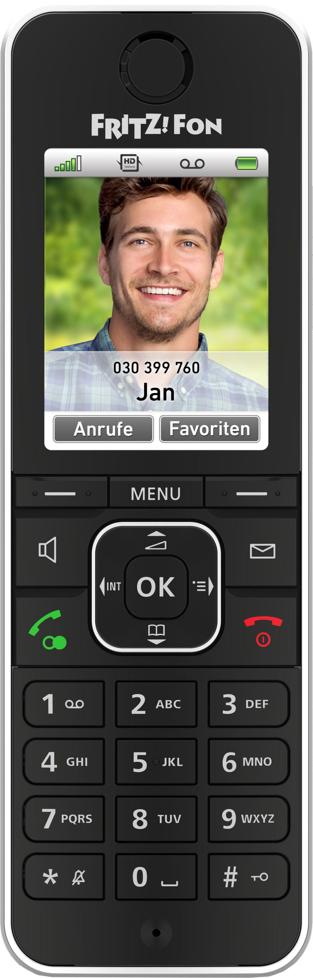 600975-RS2097_AVM-FRITZ-Fon-C6-Black-Product-Shot-front-DE-hpr jpg - Produktbild