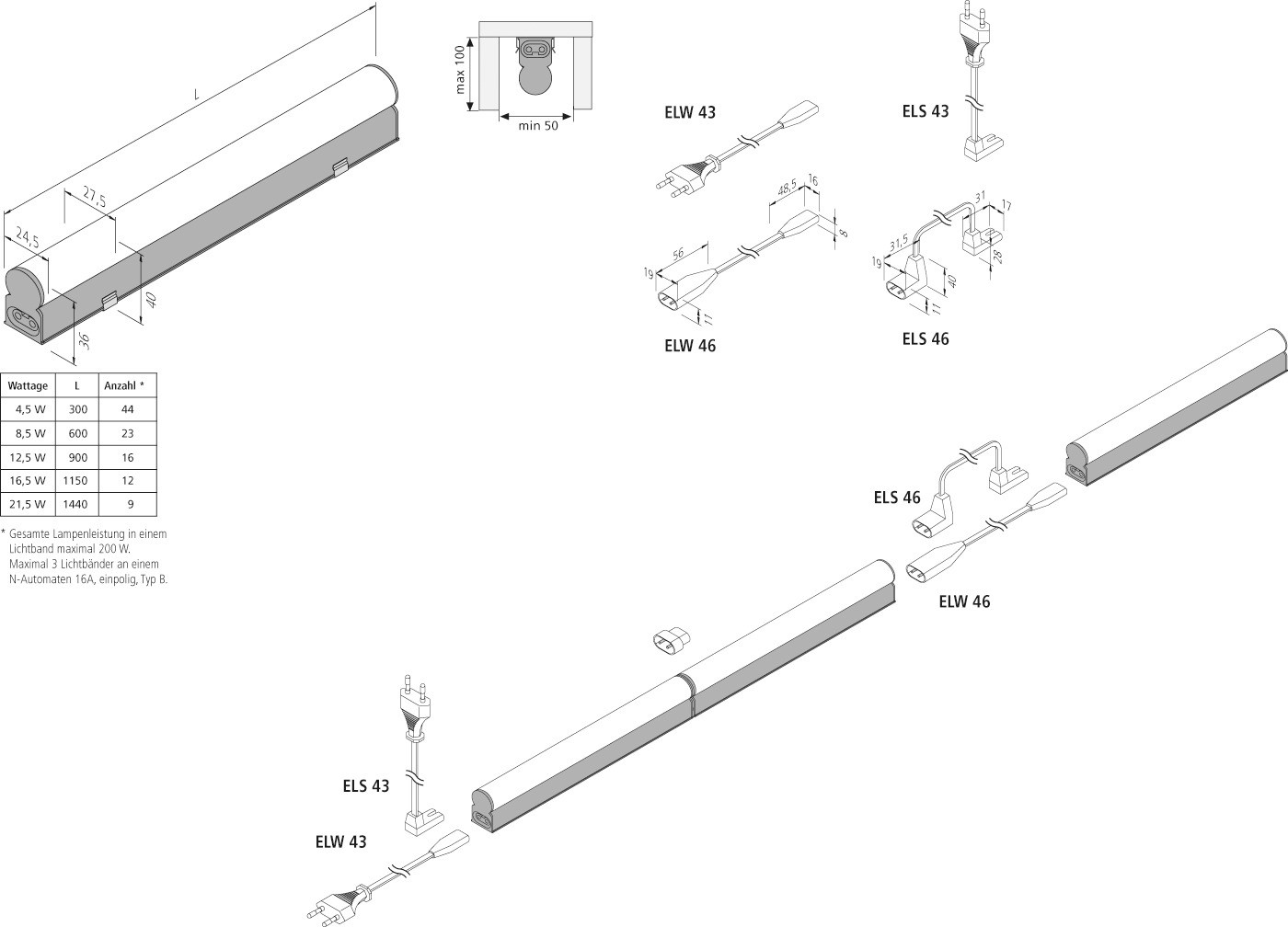 Anschlussleitung Dynamic Tape 2500mm 21535012501