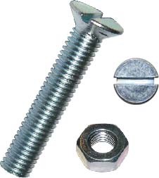 Senkschrauben Schlitz,m.Mutter, zn 4313/001/53 4x40