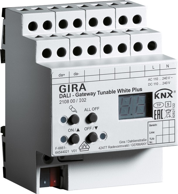 DALI-Gateway Tunable Plus KNX REG ws 210800