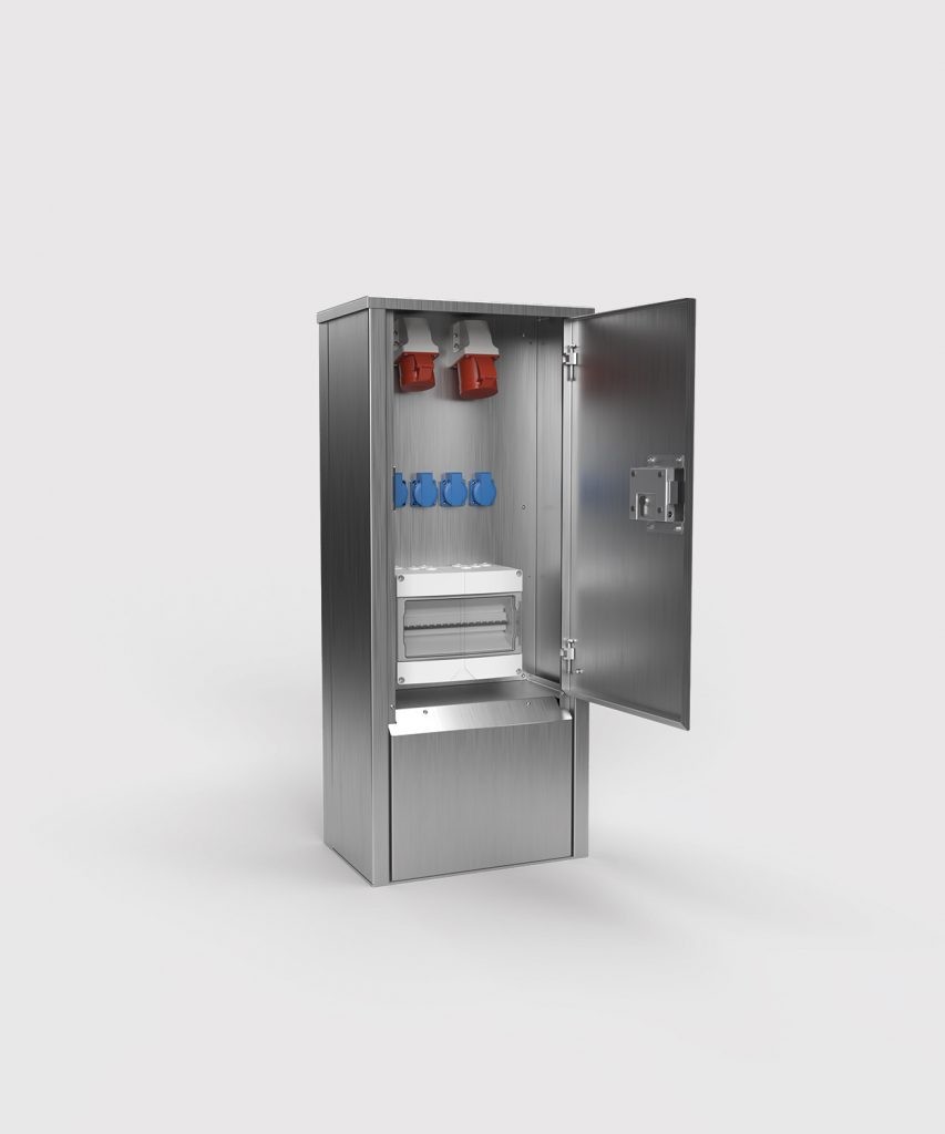 606562-EST24-Energiesaeule-Stromkasten-Tuer-offen-853x1024 jpg - Produktbild