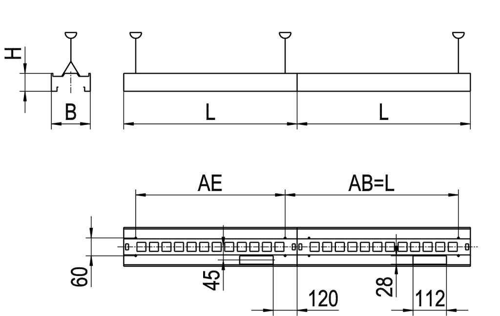 Anbauleuchte DALI ABRBIRT2X115/20DASM
