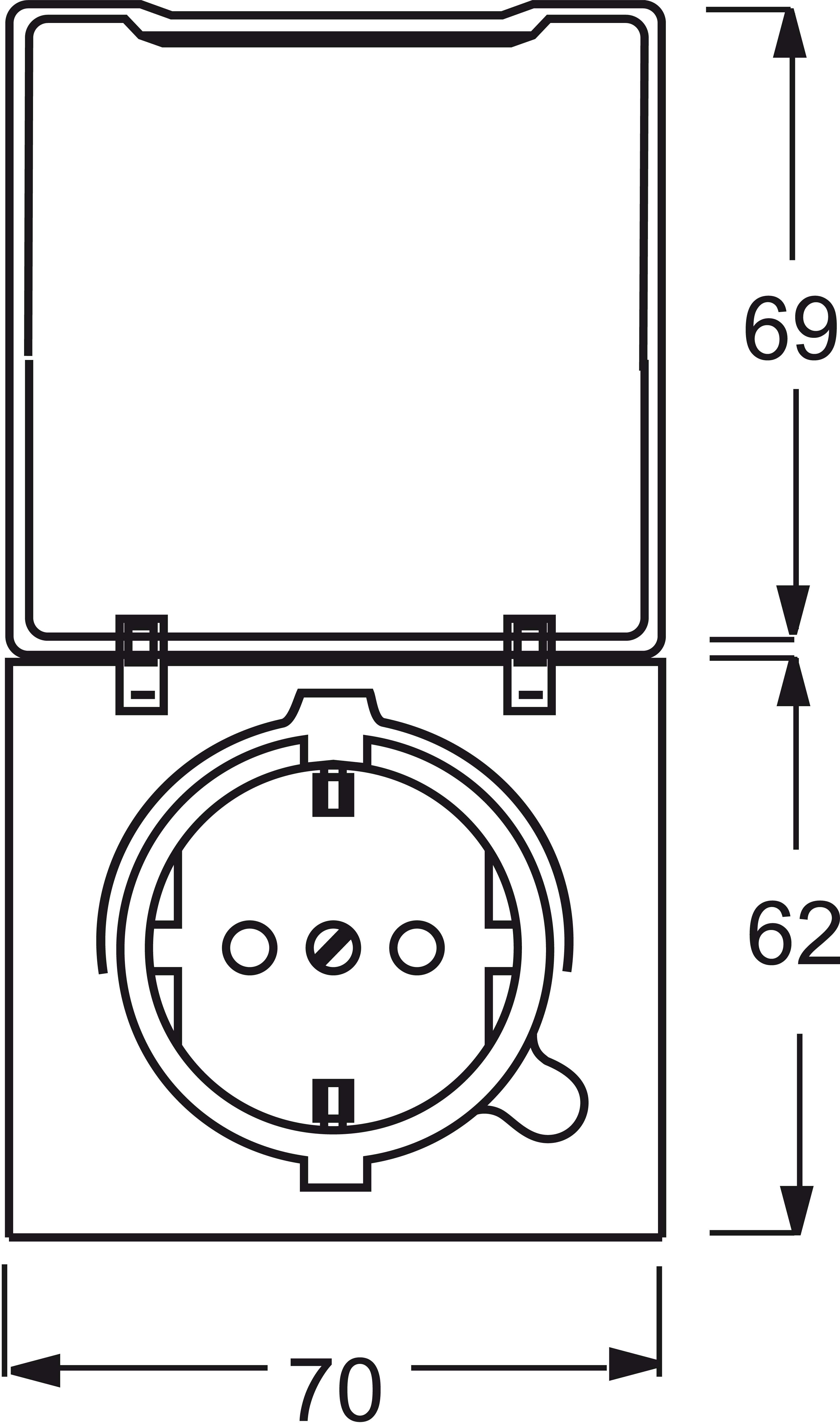 Schuko-Steckdoseneinsatz IP44 alpinweiß 20 EUGKB-34-101