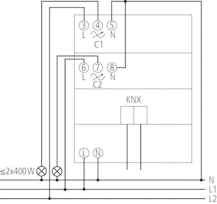Dimmaktor 2-fach, o.Erweiter. DM 2 T KNX