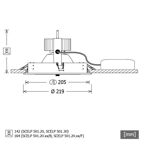 LED-Einbaustrahler schwarz 3000K 35Gr SCELP501.3030.35D sw