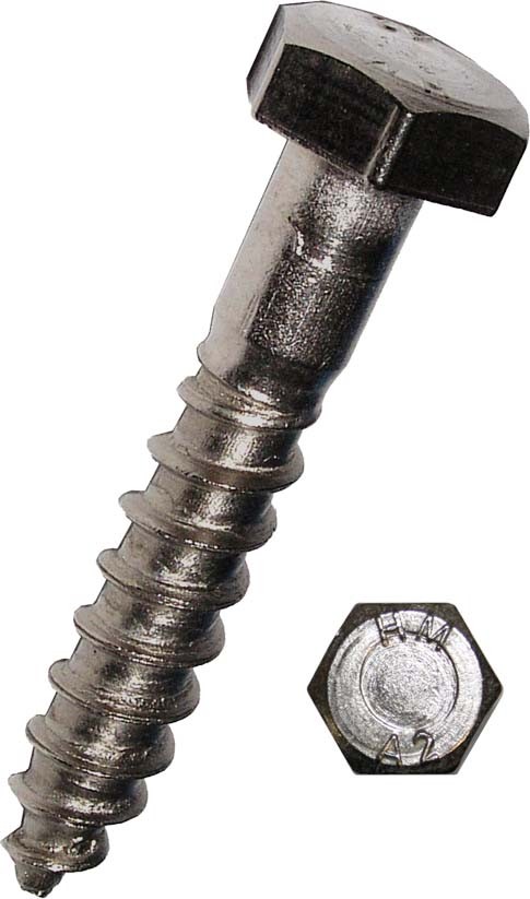 Sechskant-Holzschrauben Edelstahl A2 3346/000/54 8x60