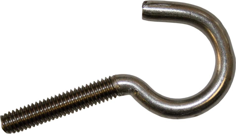 Schraubhaken gebogen, Edelst. A2 4306/000/77 6x60